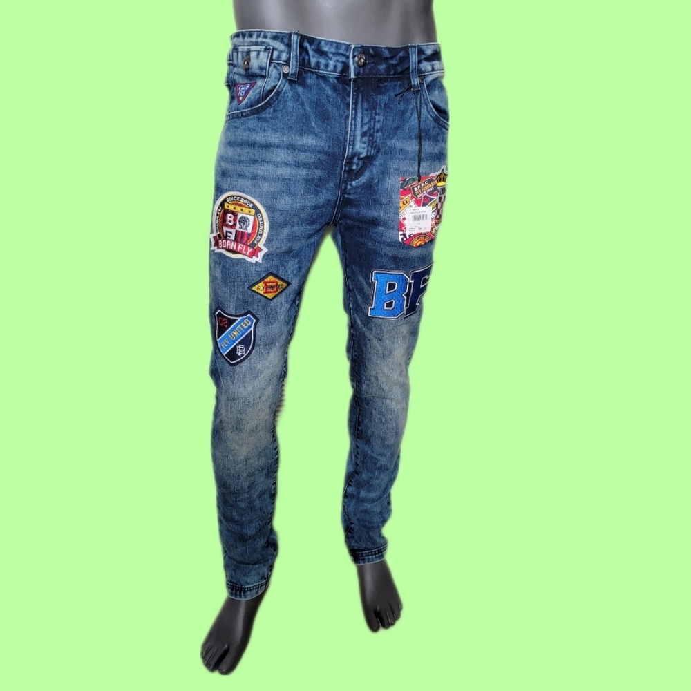 Born Fly Men's "Blue" Together Fly Slim FIt Denim Jean sz 32